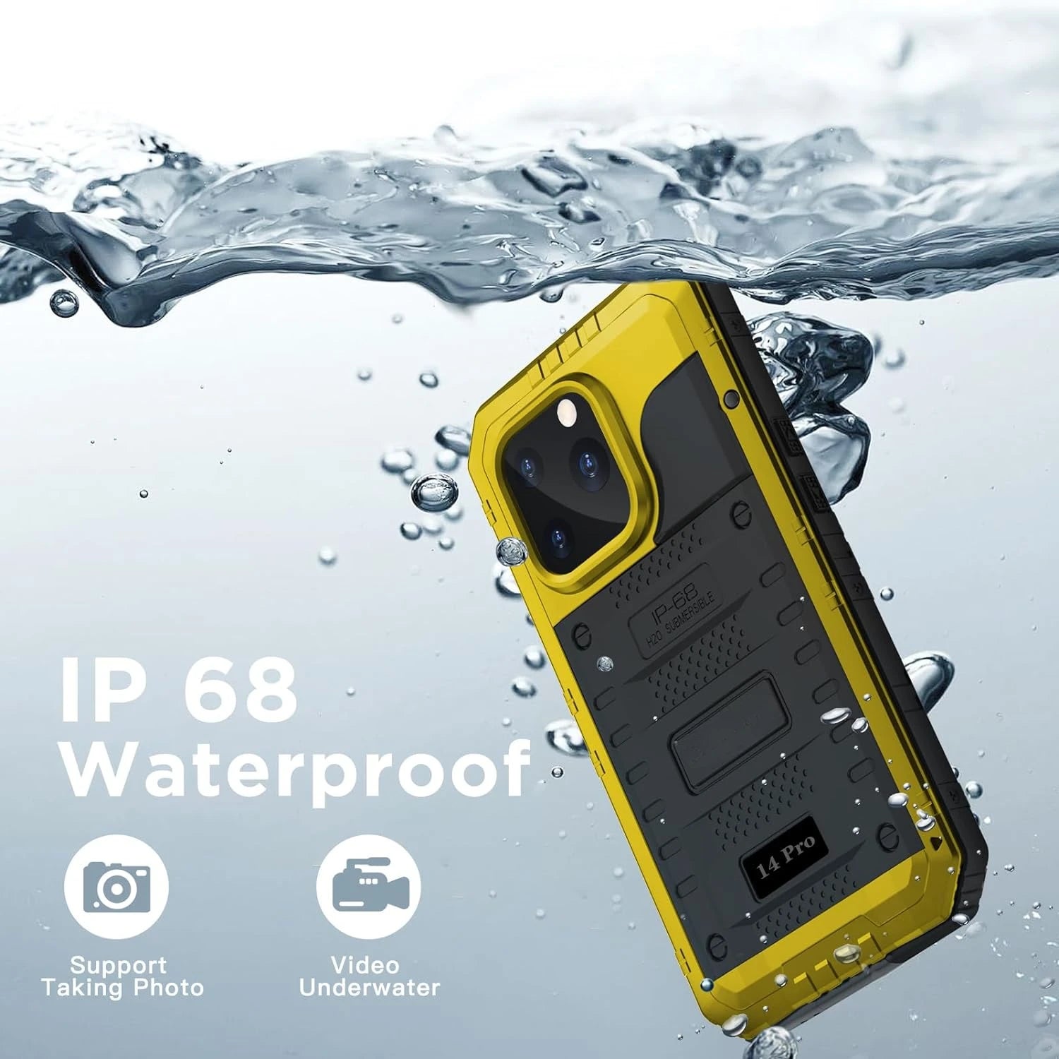 IP68 Waterproof Rugged Metal Armor Case Shockproof Cover Screen Protector For iPhone 15 14 13 12 11 Pro Max XS XR Plus SE