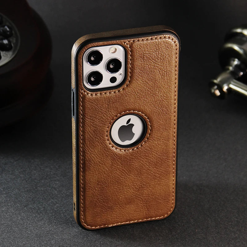 High Quality PU Leather Mobile Phones Cases for iPhone Luxury Business Cover