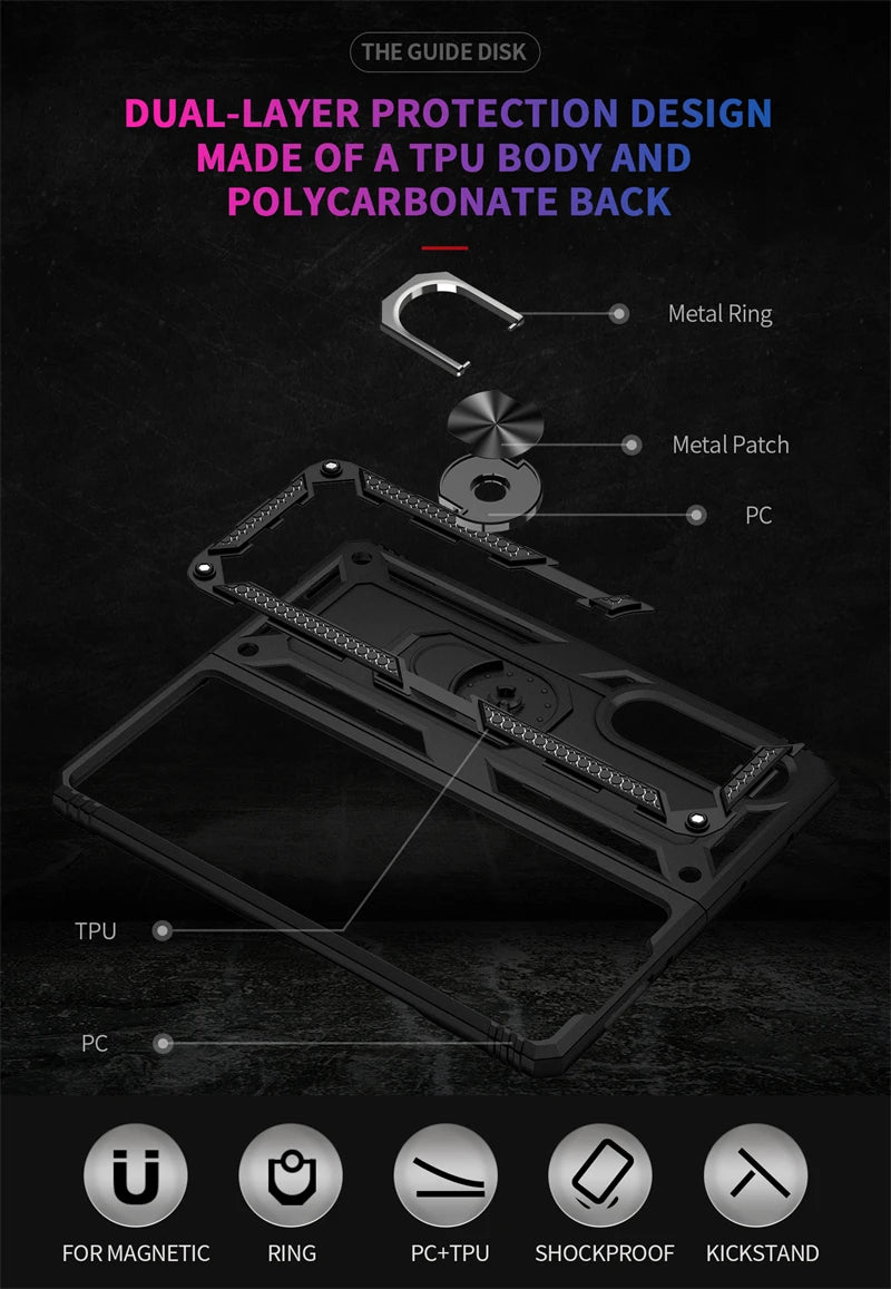 Magnetic Car Holder Ring Stand Shockproof Armor Phone Case For Sumsung Galaxy Z Fold Cover