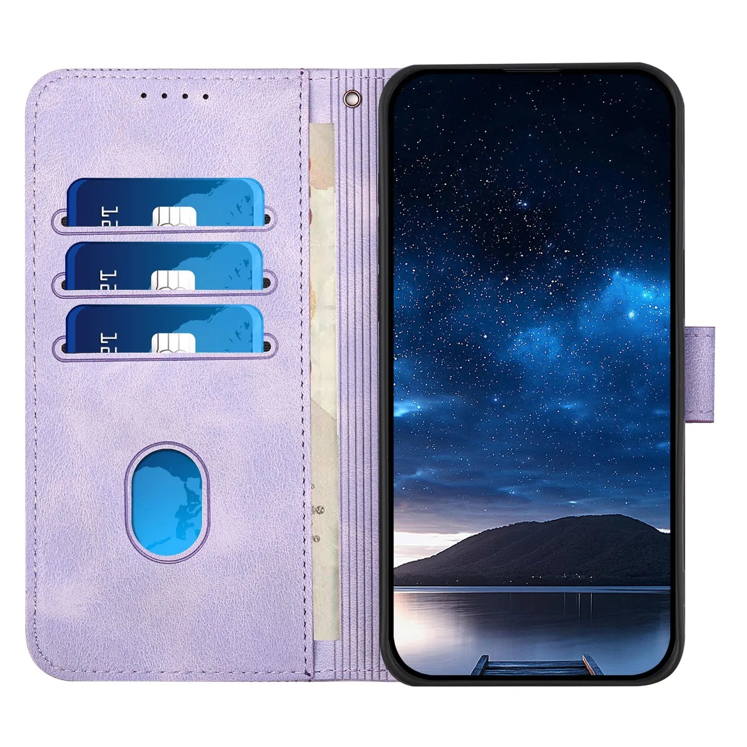 Cards Solt Leather Wallet Flip Case For iPhone Kickstand Emboss Butterfly Bag Cover