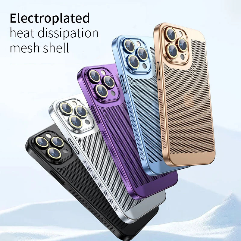 Cooling Hollow Phone Case For iPhone | Heat Dissipation Electroplated Cover