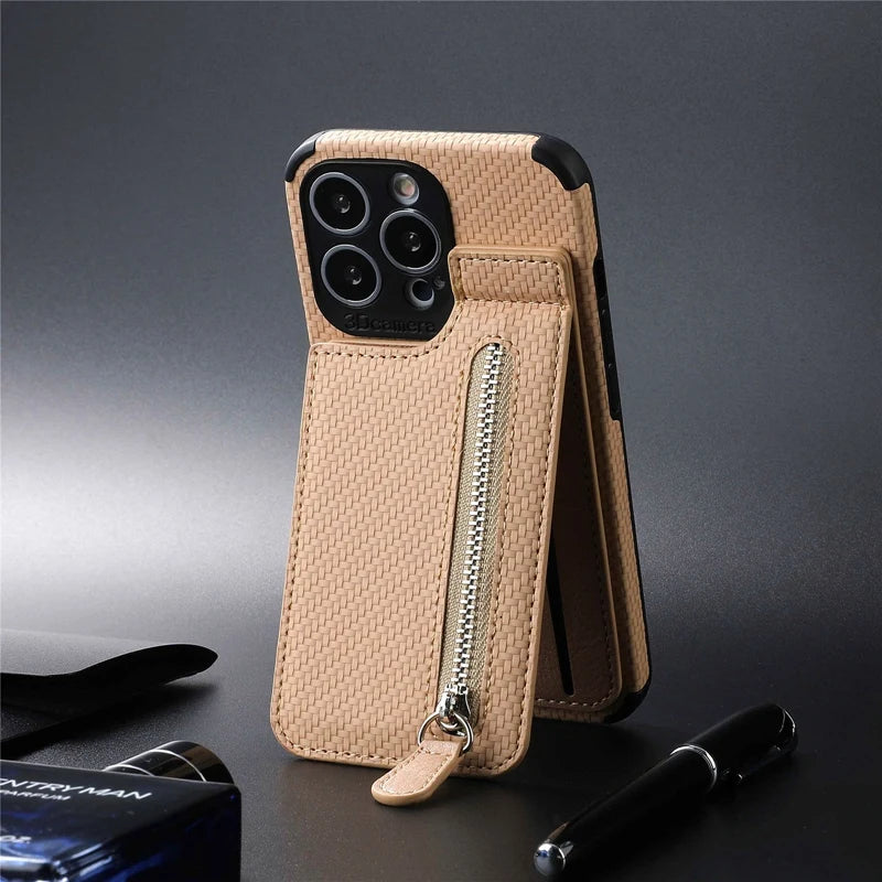 Card Pocket Wallet Case for Samsung Galaxy A Series Kickstand Cover