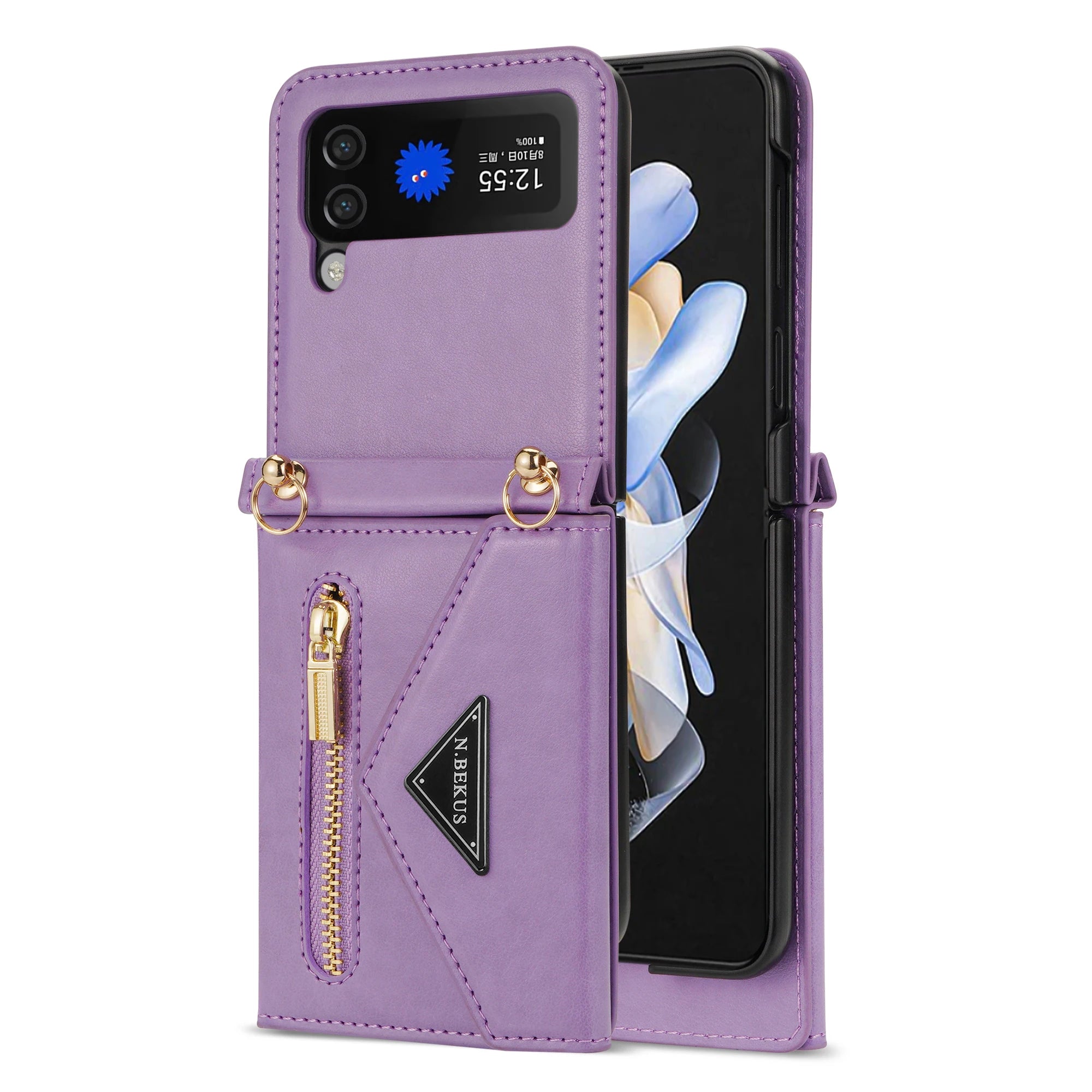 Crossbody Leather Wallet Phone Case for Samsung Galaxy Z Flip 6 5 4 3 Purse Cards Slot Holder