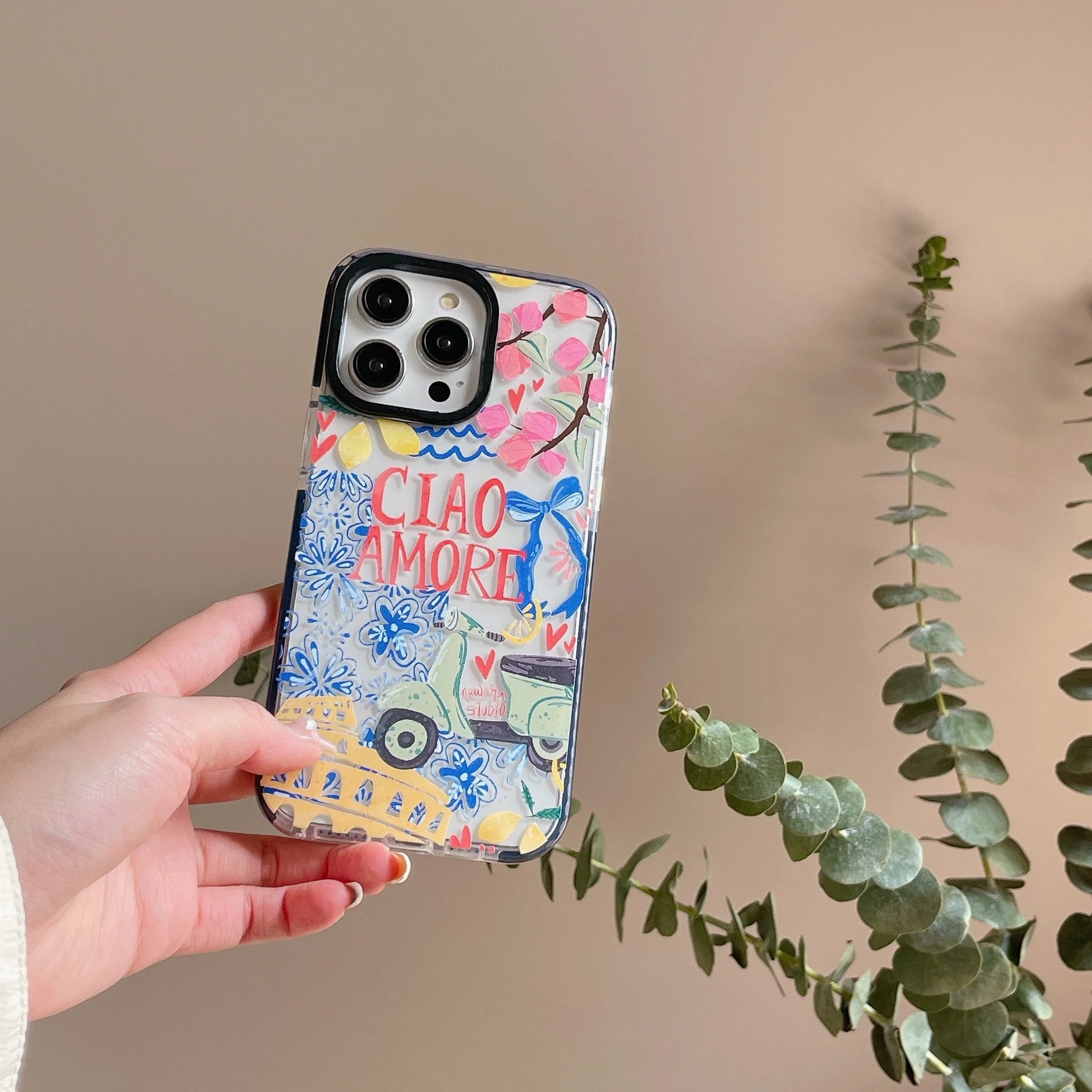 Ins Funny Landscape Plant Architecture Graffiti Series Phone Cover Case