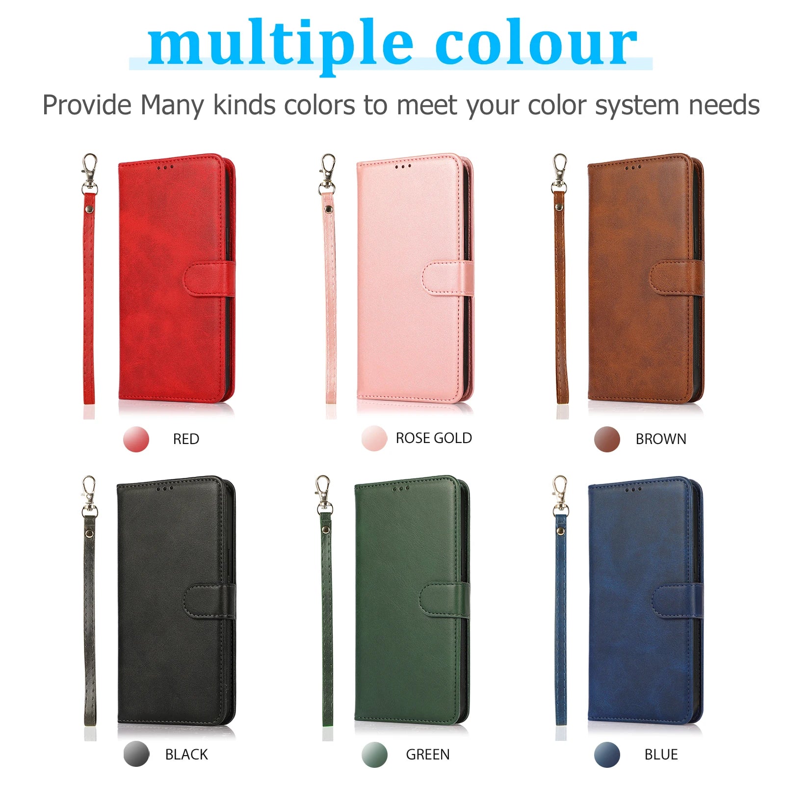 2 in 1 Magnetic Flip Leather Wallet Case for iPhone Card Slot Detachable Cover