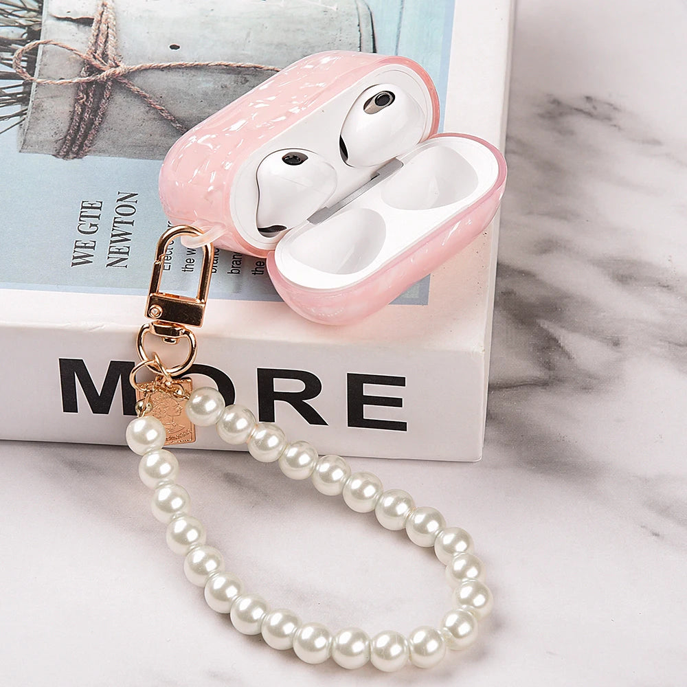 Luxury Pearl Pendant Wireless Headphone Cover For Airpods