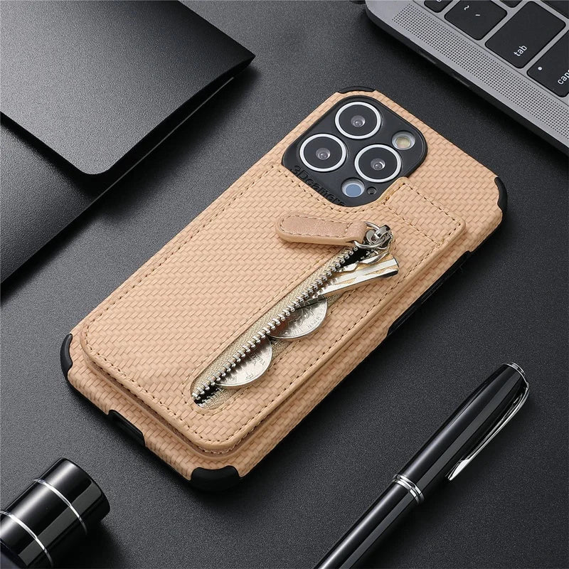 Card Pocket Wallet Case for Samsung Galaxy A Series Kickstand Cover