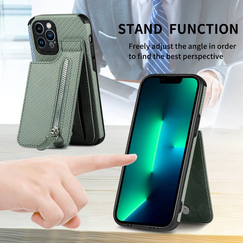 Card Pocket Wallet Case for Samsung Galaxy A Series Kickstand Cover