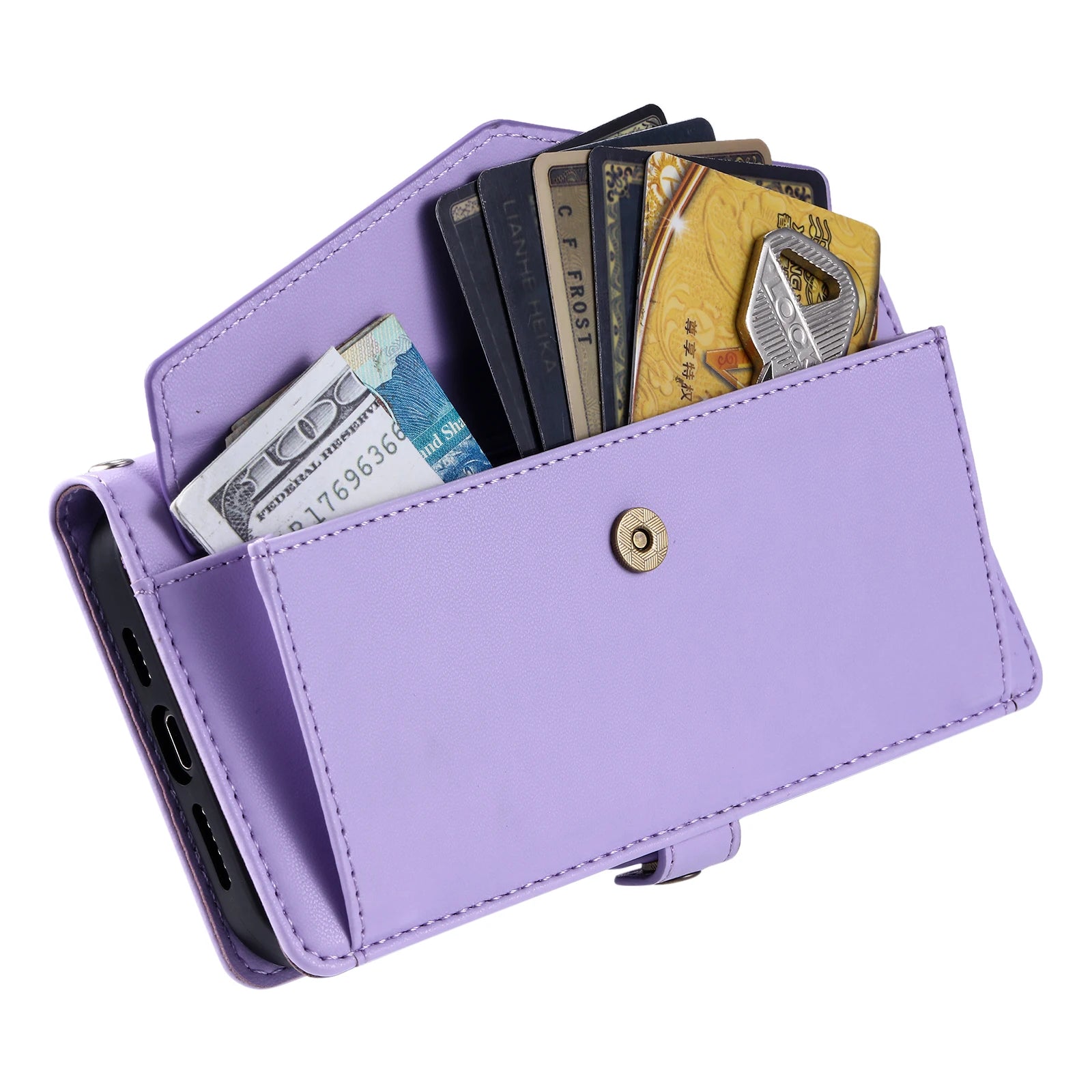 Crossbody Cards Solt Wallet Leather Case For Samsung Galaxy Series Strap Pocket Cover