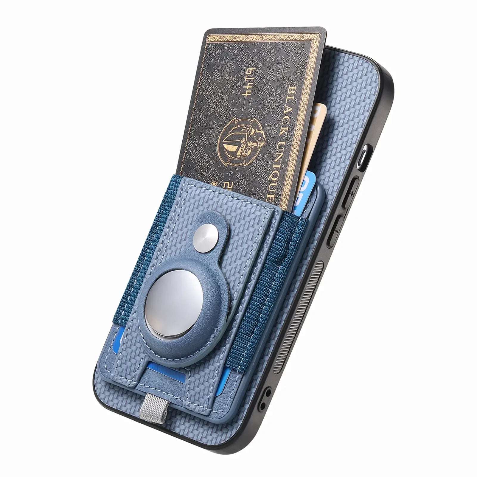 Wallet Case with AirTag Holder for iPhone 11-16 Pro Plus Max, 2-in-1 Detachable Card Slot Design