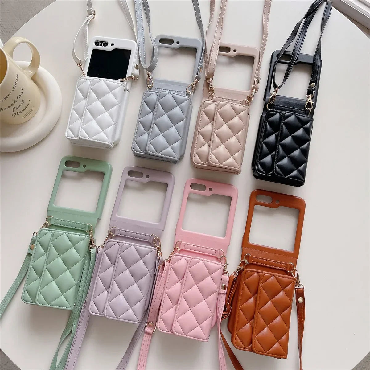 Crossbody PU Leather Wallet with Card Holder Phone Case for Samsung Galaxy Z Flip