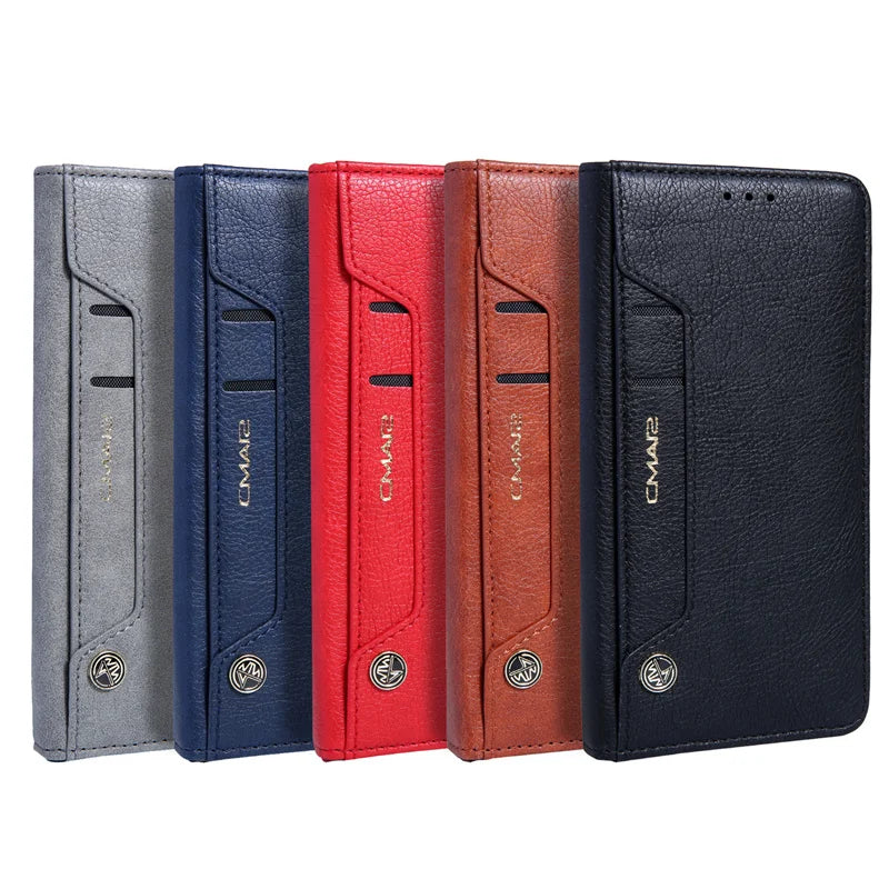 Luxury Leather Wallet Card Slot Holder Phone Case, Flip Cover Protective Case