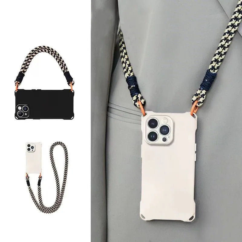 Crossbody Necklace Cord Lanyard Phone Case For iPhone Soft Cover