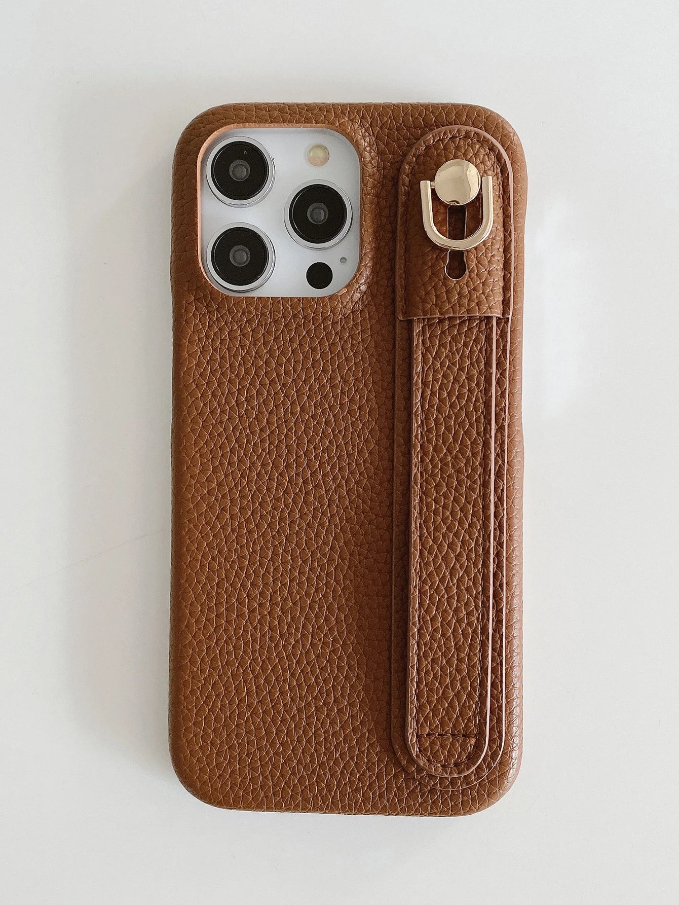 Lichee Pattern Wrist Strap Leather Case For iPhone Cover