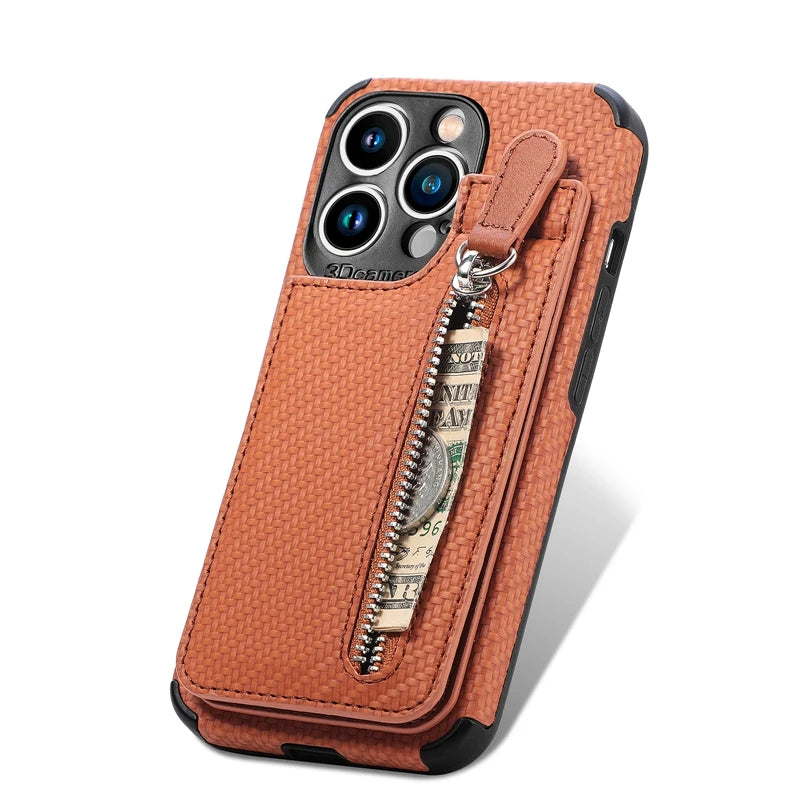 Card Pocket Wallet Case for Samsung Galaxy A Series Kickstand Cover