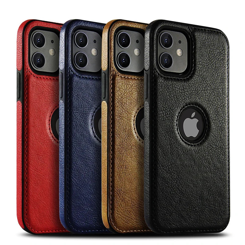 High Quality PU Leather Mobile Phones Cases for iPhone Luxury Business Cover