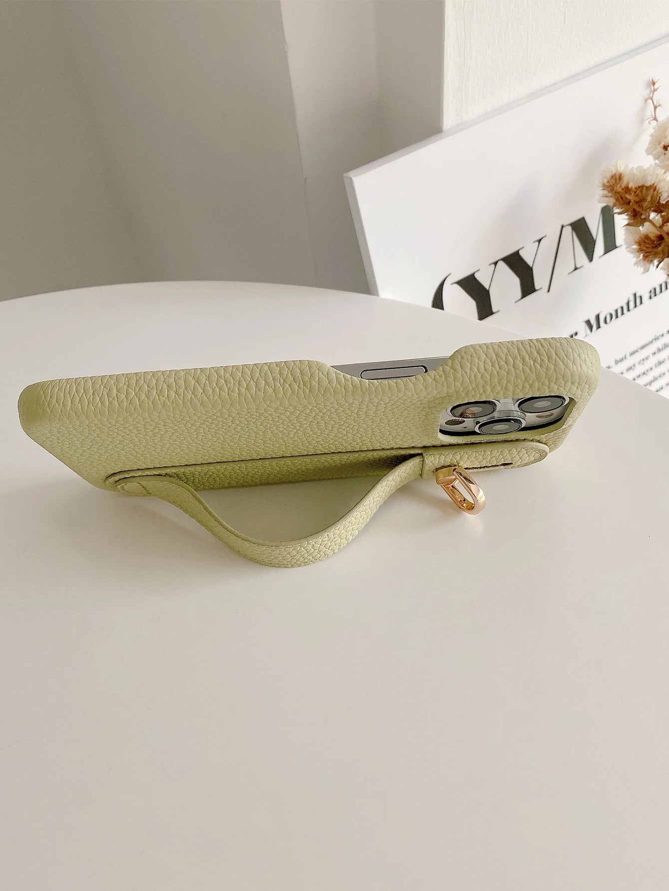 Lichee Pattern Wrist Strap Leather Case For iPhone Cover