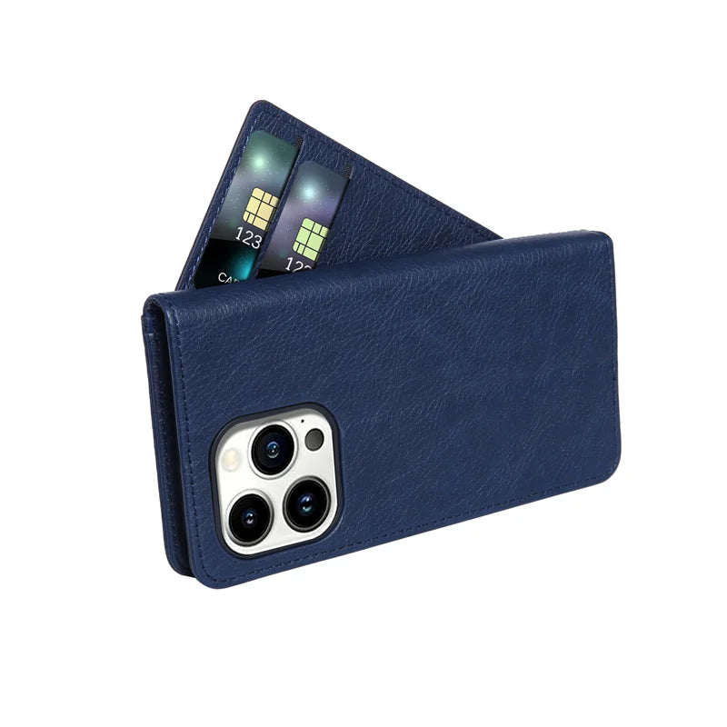 Luxury Leather Wallet Card Slot Holder Phone Case, Flip Cover Protective Case