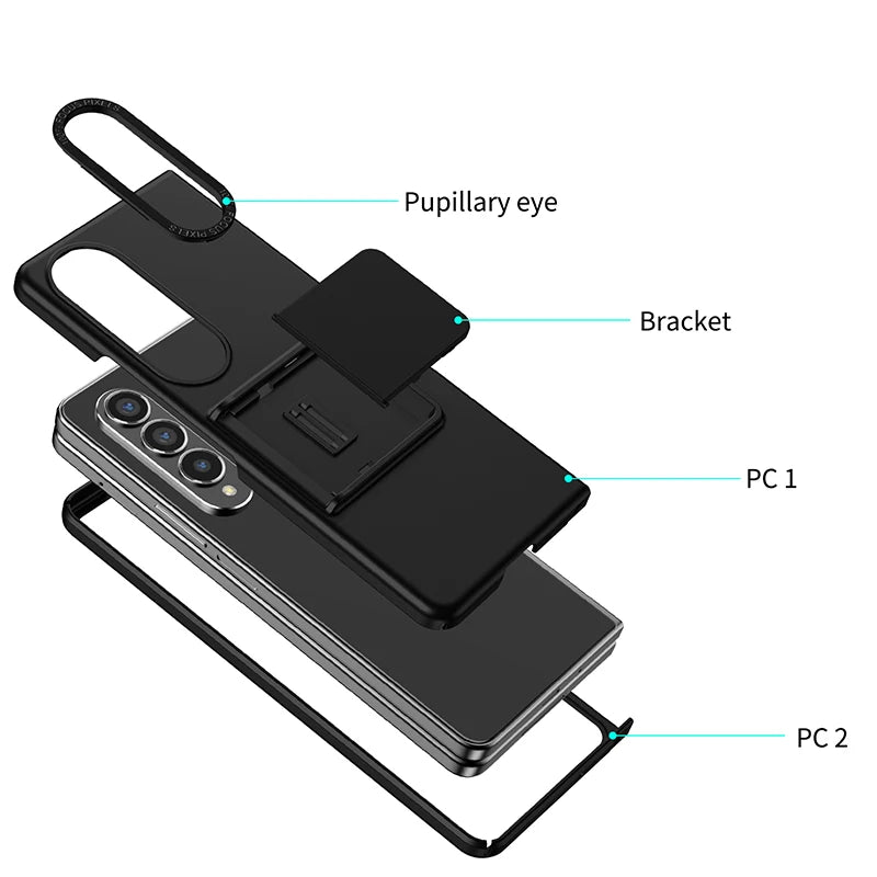 Built-in Kickstand Bracket Camera Protection Anti Scratch Case Black Blue Green Red For Samsung Galaxy Z Fold