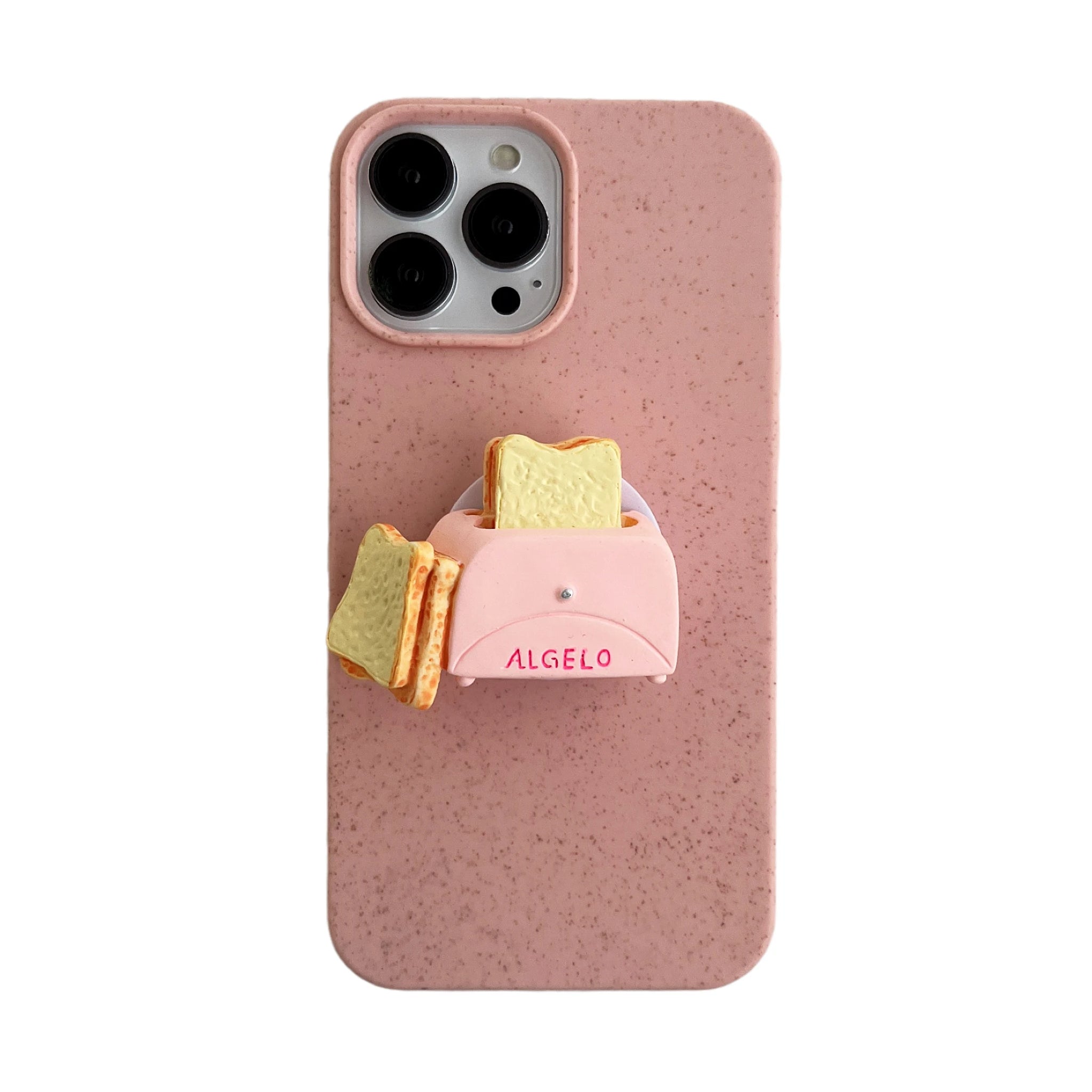 Biodegradable Eco-Wheat Straw Milk tea bread Bracket Case for iPhone  Soft Silicone Protective Cover