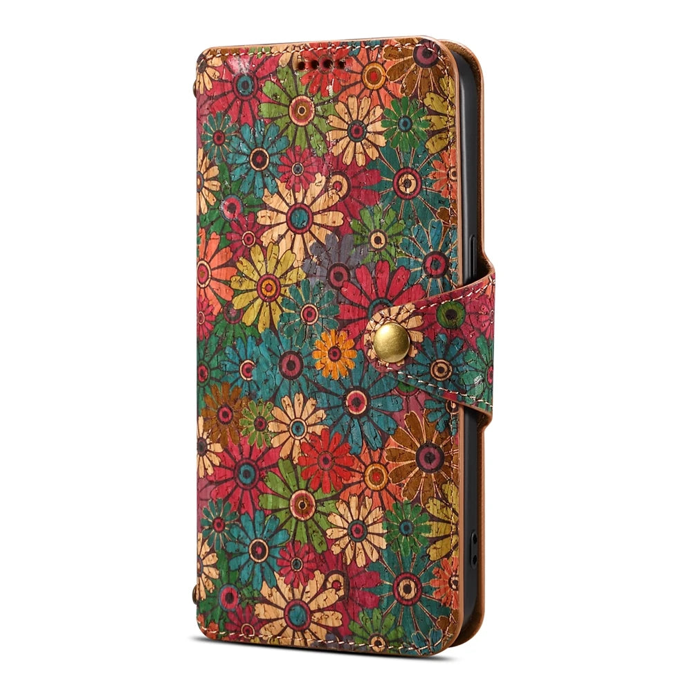 Leather Wallet Four Seasons Totem Phone Case for iPhone High Quality Flip Cover Case