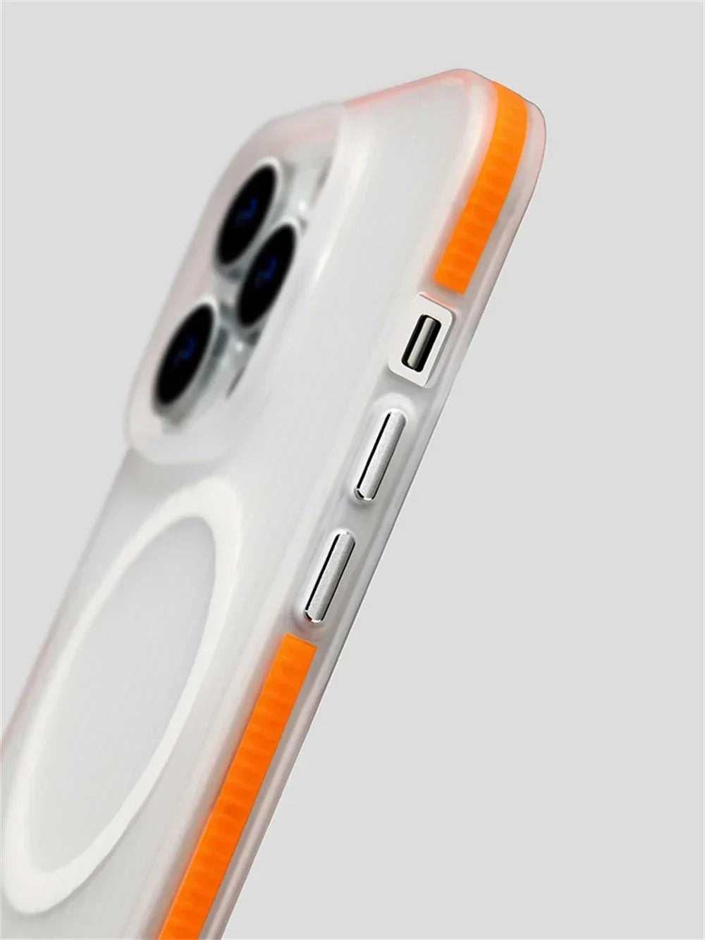 Clear Corrugated Pattern Phone Case for iPhone, Magsafe Magnetic Wireless Charge, Non-slip Bumper, Hard PC, Matte Cover