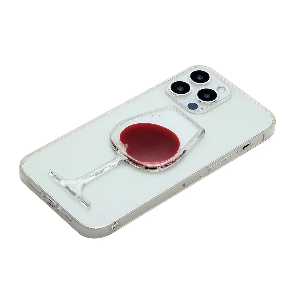 Liquid Dynamic Clear Phone Case For iPhone Wine Glass Cover