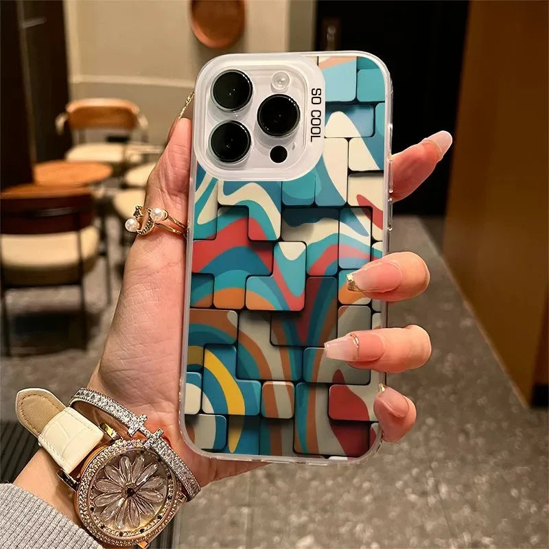 Colorful Puzzle Design Phone Case Cover for Iphone