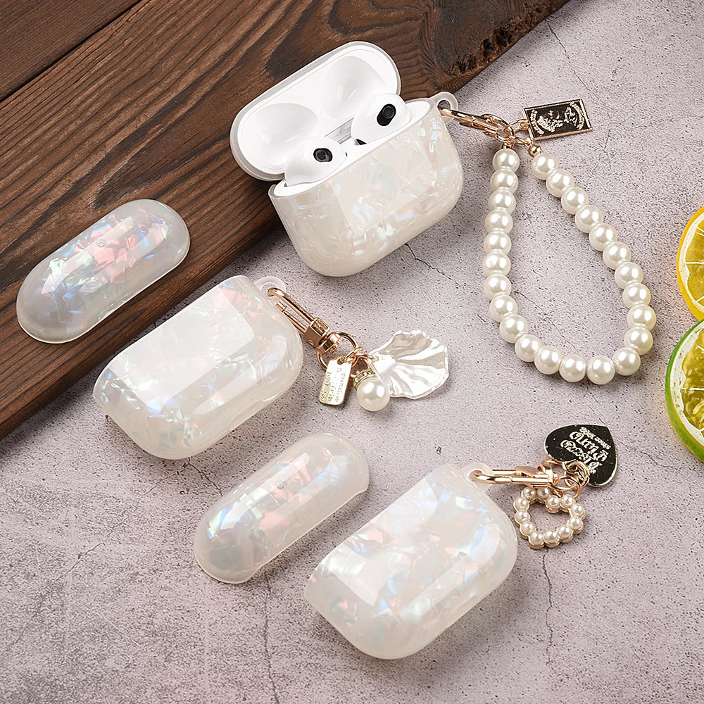 Luxury Pearl Pendant Wireless Headphone Cover For Airpods