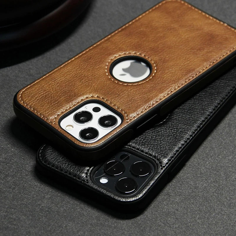 High Quality PU Leather Mobile Phones Cases for iPhone Luxury Business Cover