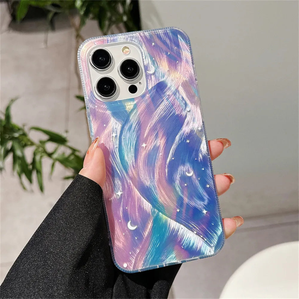 Dreamy  Starry Sky Laser Case For iPhone 14 12 13 11 15 Pro Max