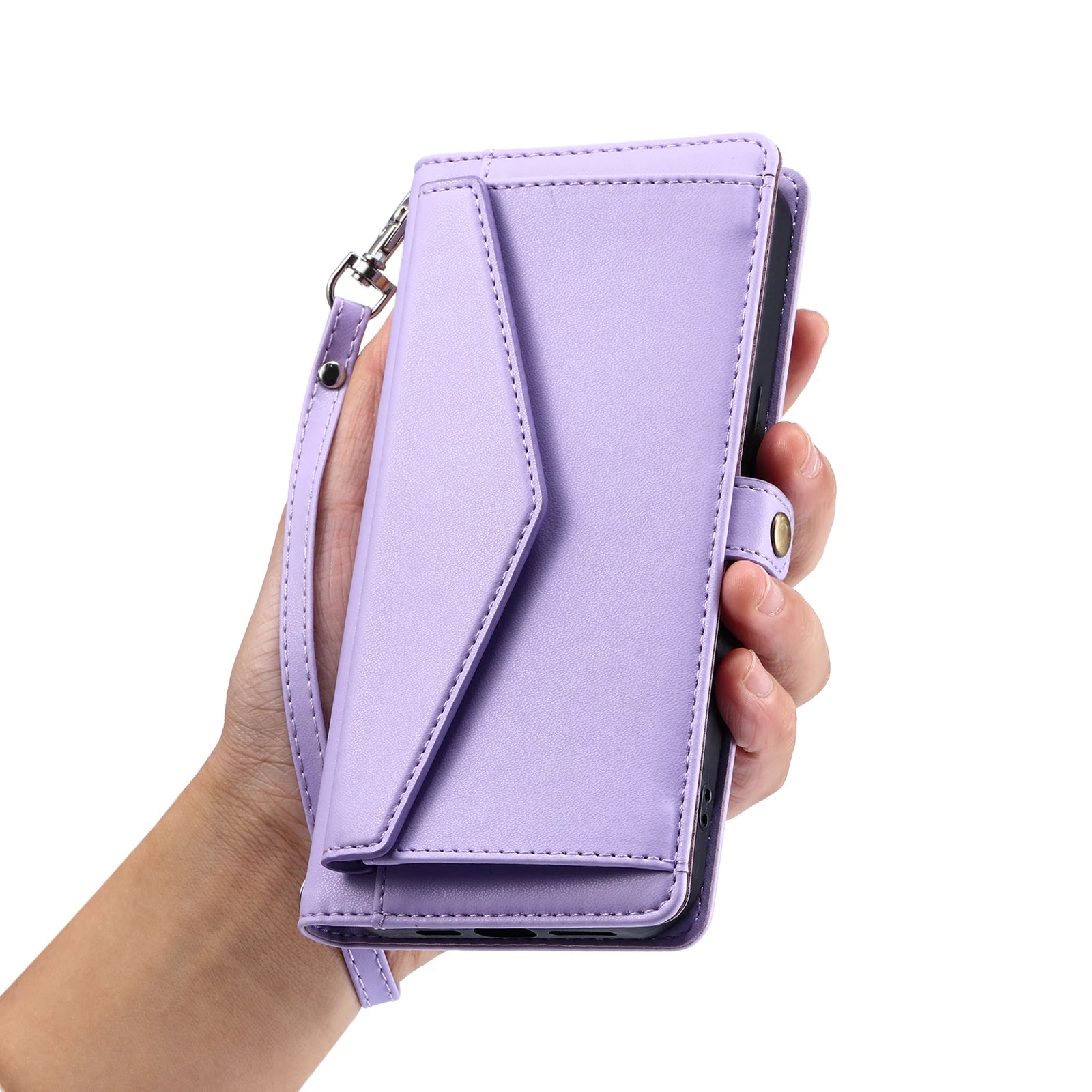 Crossbody Cards Solt Wallet Leather Case For Samsung Galaxy Series Strap Pocket Cover