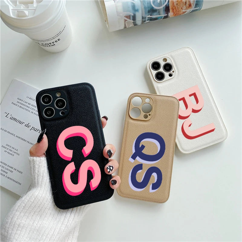 3D Luxury Personalised Customized Name Initials Letters Case