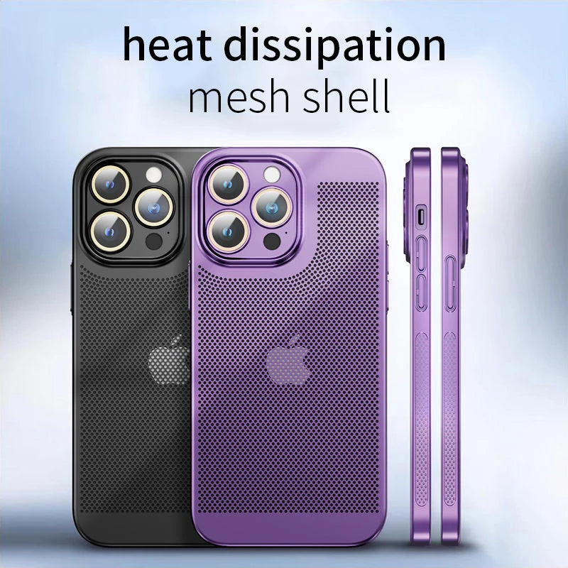 Cooling Hollow Phone Case For iPhone | Heat Dissipation Electroplated Cover