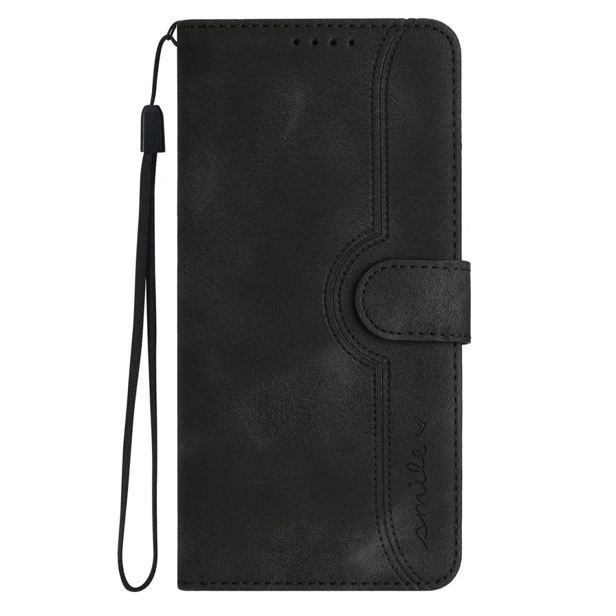 Luxury PU Leather Wallet Phone Case for iPhone 16 15 14 13 12 11 Pro Max Plus Mini X XR – Magnetic Flip, Card Slots, Kickstand, Hand Strap, Shockproof Cover