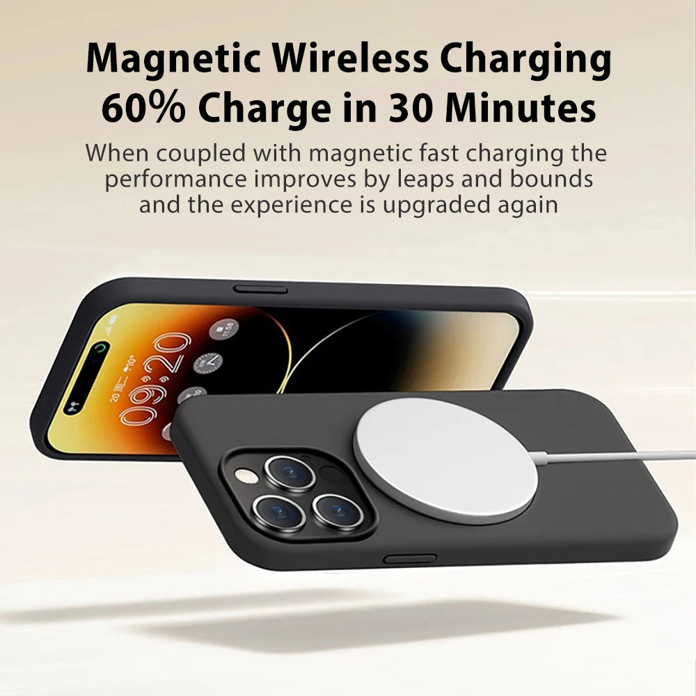 Magsafe Liquid Silicone Magnetic iPhone Half-Cover iPhone Case – Supports Wireless Charging, Anti-Fingerprint, Water-Resistant and Dust-Resistant