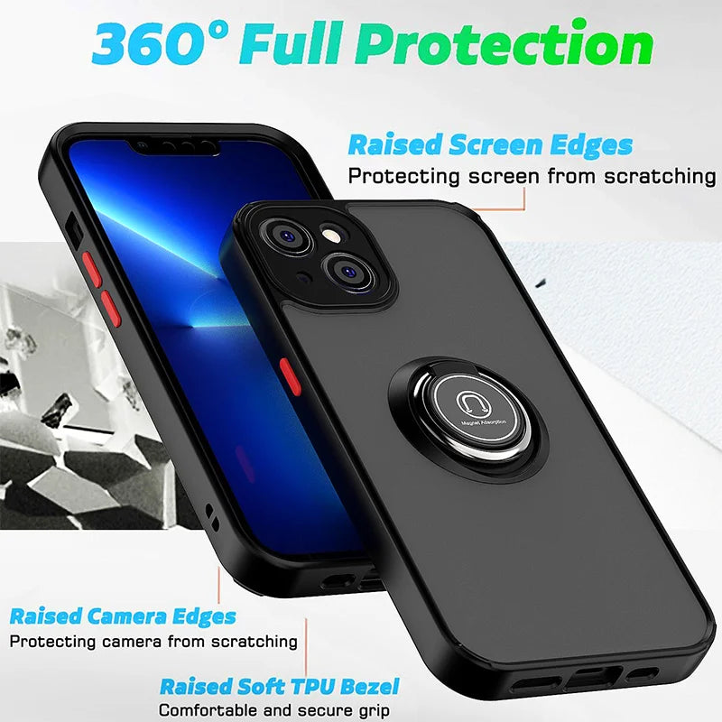 Magnetic Phone Case For iPhone | Multifunctional Ring Holder Protector Protective Shell