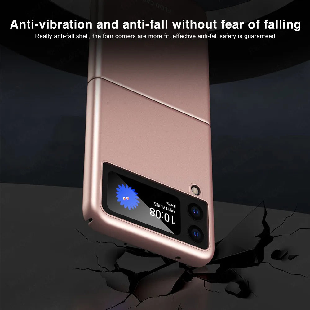 Plain Skin Feel Phone Cover Sumsung Galaxy Z Flip Hard Plastic Shockproof Fundas