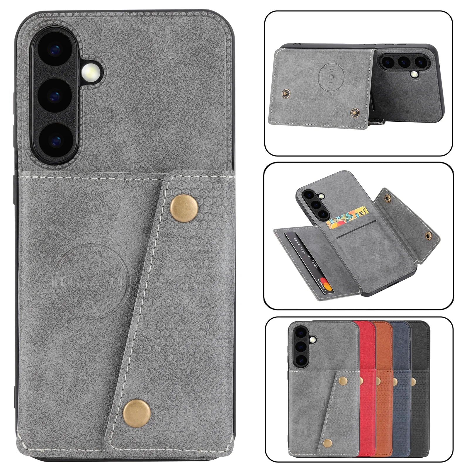 Card Holder Leather Case for Samsung Galaxy S Series