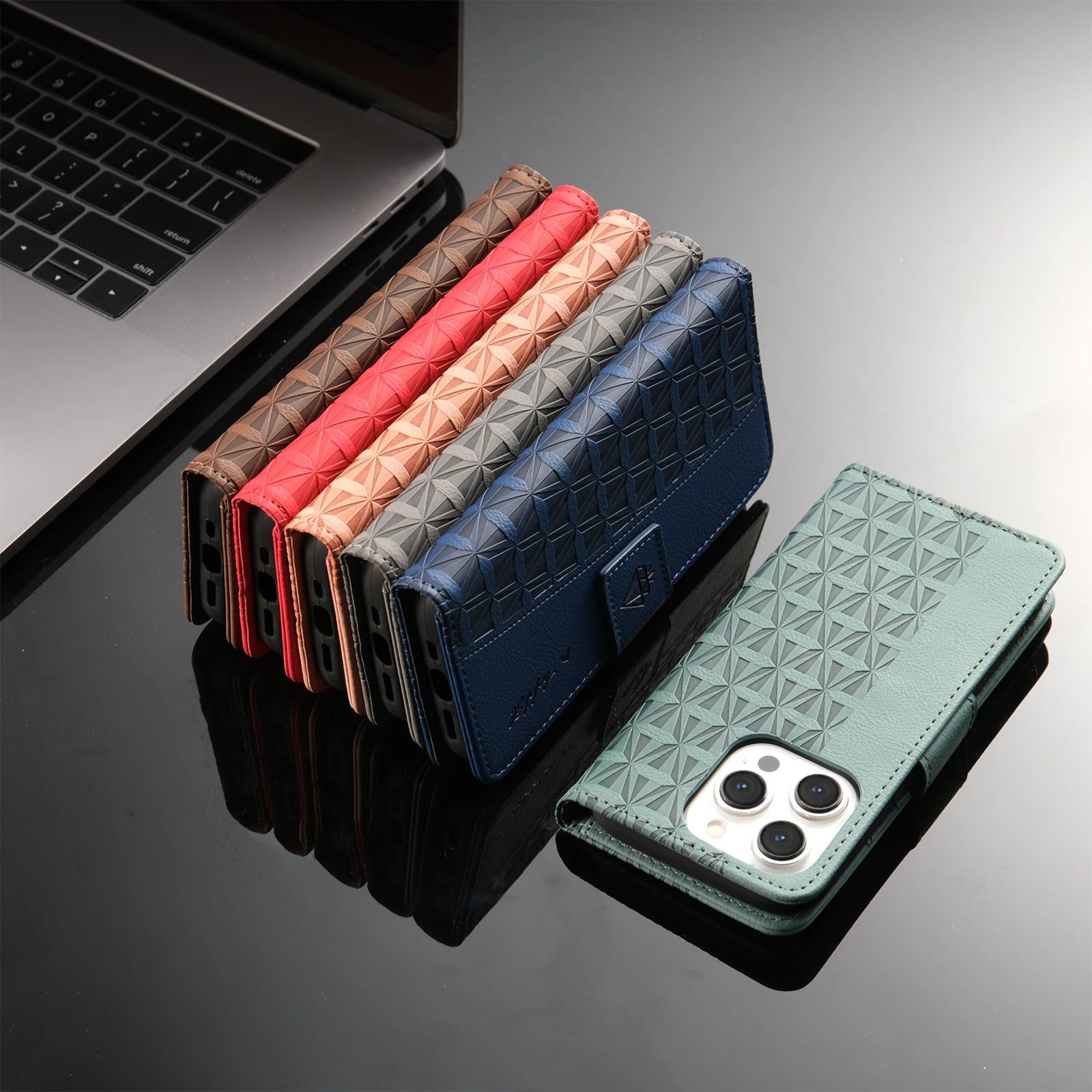 PU Leather Purse Magnetic Flip Wallet Coque Protect Cover