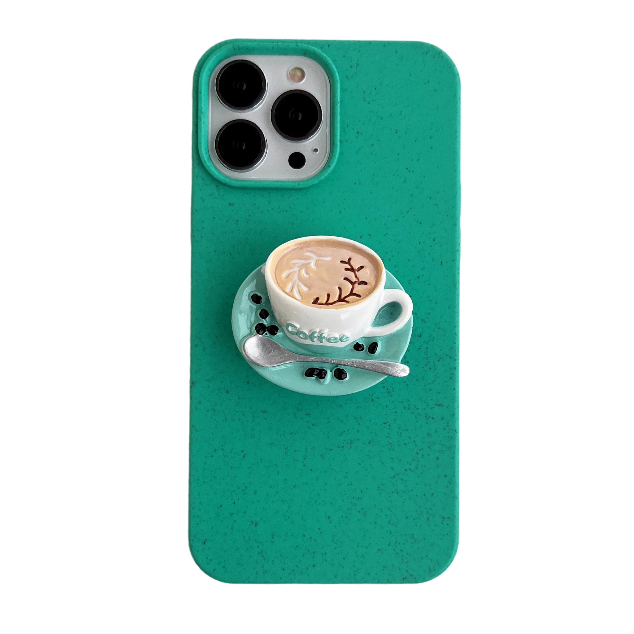 Biodegradable Eco-Wheat Straw Milk tea bread Bracket Case for iPhone  Soft Silicone Protective Cover