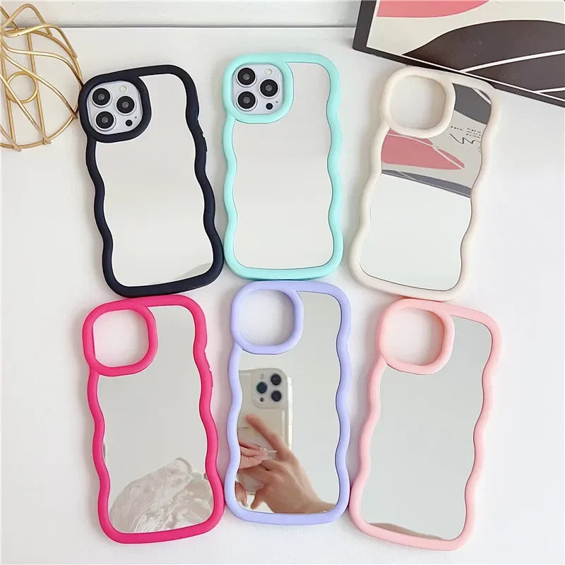 Candy Color Mirror Phone Case For iphone Silicone Soft TPU Back Cover