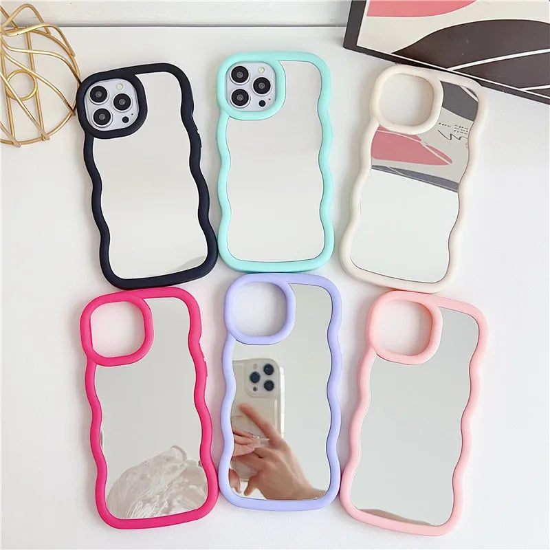 Candy Color Mirror Phone Case For iphone Silicone Soft TPU Back Cover