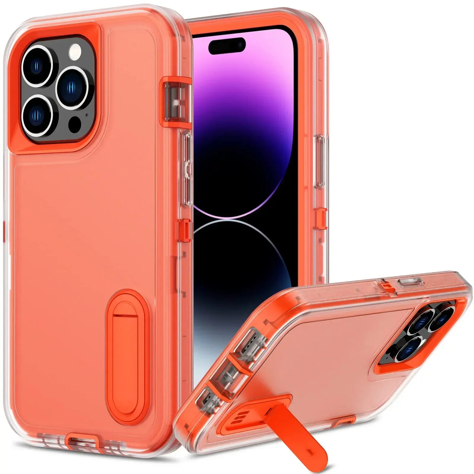 Heavy Duty Drop-Proof Scratch-Resistant 3-Layer Military-Spec iPhone Case – with Stand, Sliding Camera Design, Anti-Fingerprint & Dustproof