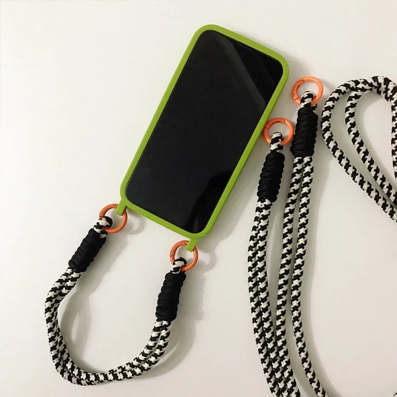 Crossbody Necklace Strap Lanyard Fall protection Phone Case For iPhone Soft Cover