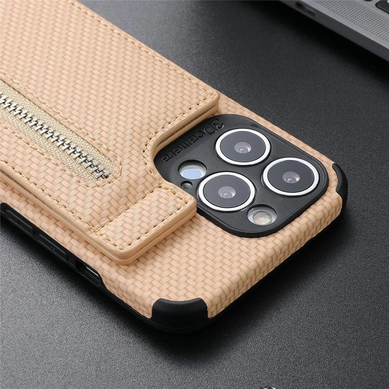 Card Pocket Wallet Case for Samsung Galaxy A Series Kickstand Cover