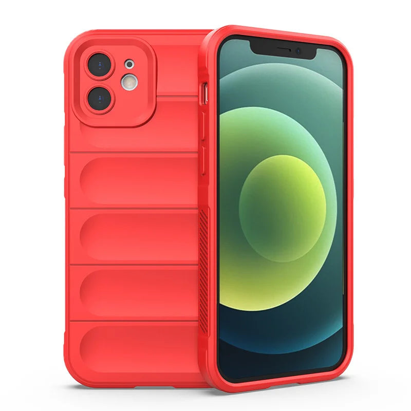 Soft Silicone Shockproof Armor Matte Case for iPhone 11-16e Series Rubber Bumper Back Cover