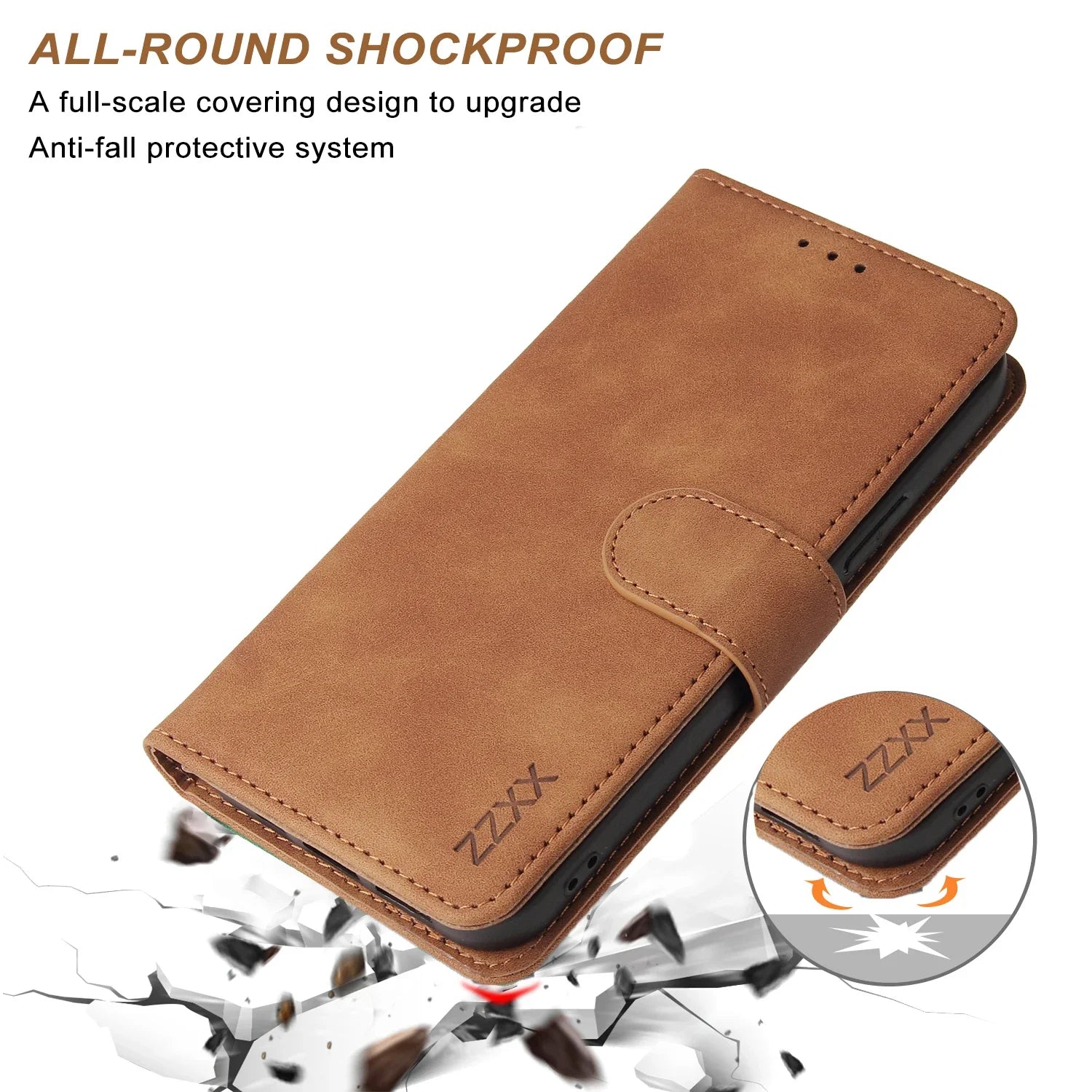 Leather Wallet Phone Case For iPhone | Flip Card Slot Holder