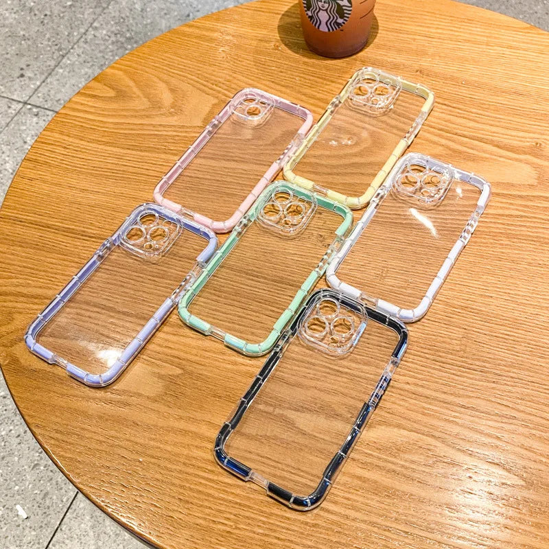 Luxury Transparent Shockproof Phone Case, Clear Night Light Bumper Cover