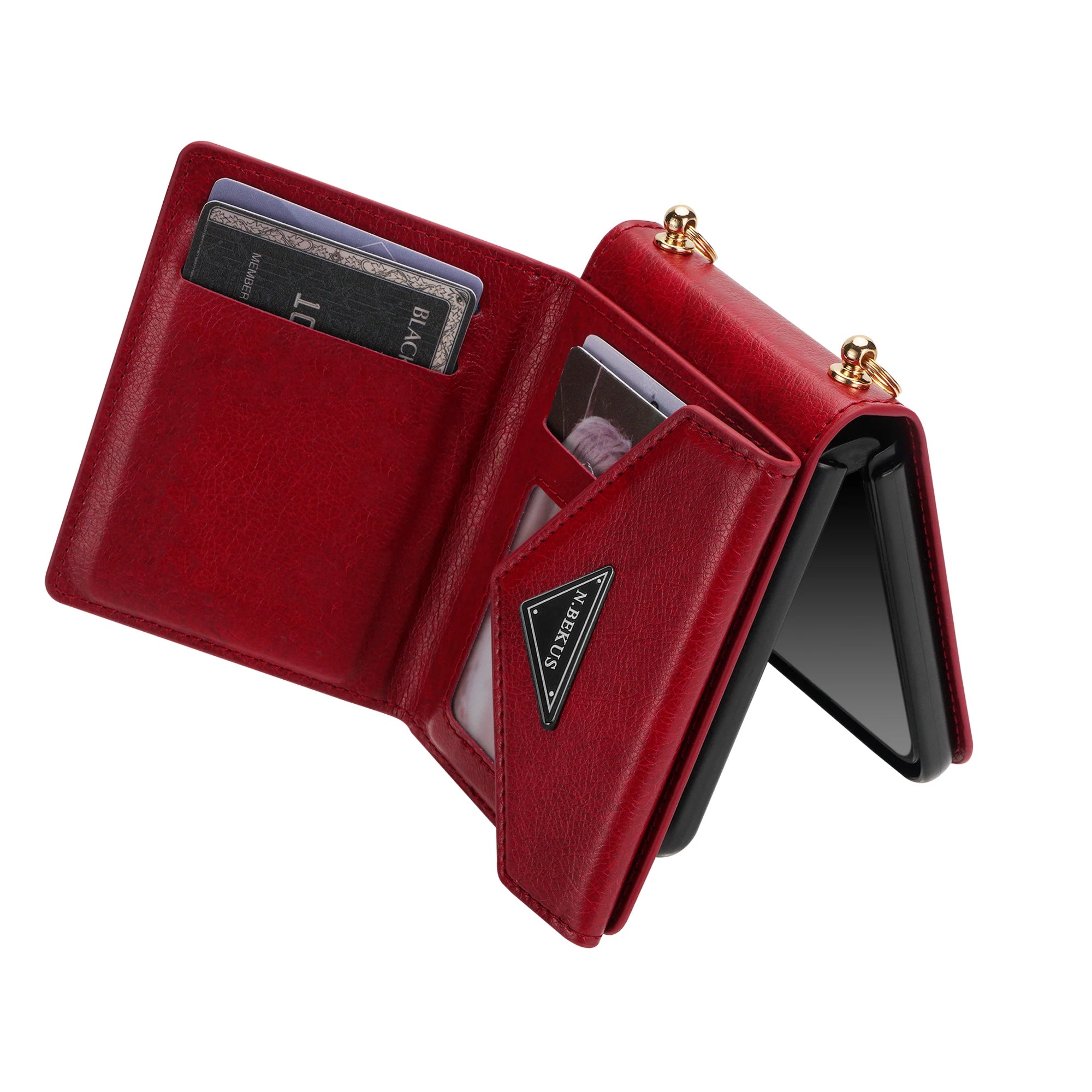 Crossbody Leather Wallet Phone Case for Samsung Galaxy Z Flip 6 5 4 3 Purse Cards Slot Holder